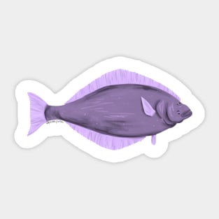 Purple Halibut Sticker